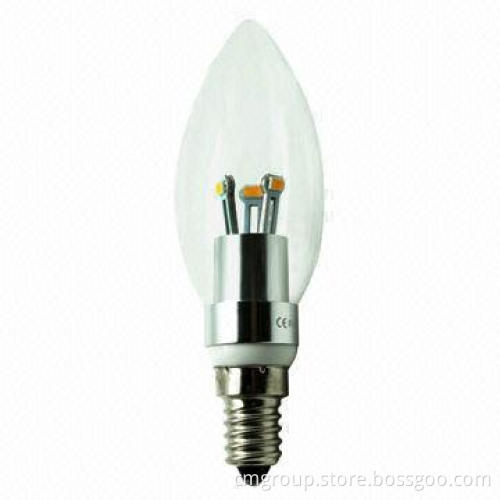 LED Candle Light with E14 Base, 3W, 180 to 200lm, 2300/2500/2700/3000/4200/6000K, CE/RoHS